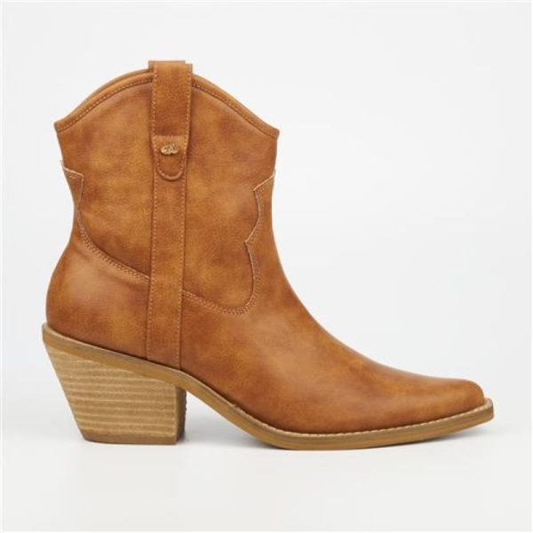 Miss Black Dutton1 Comboy Ankle Boot - Tan - Image 3