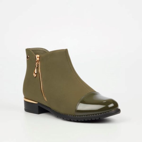 Miss Black Hadar 1 Ankle Boot - Olive - Image 2