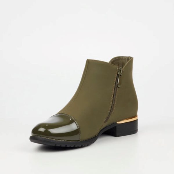 Miss Black Hadar 1 Ankle Boot - Olive - Image 4