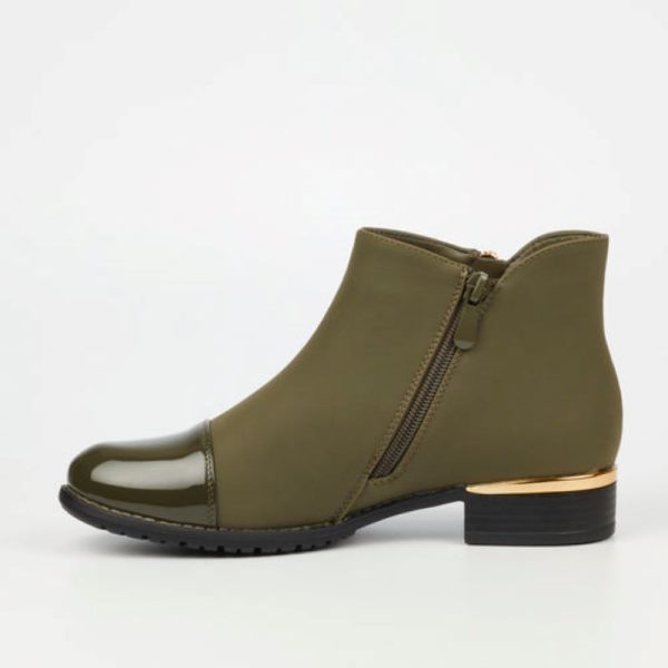 Miss Black Hadar 1 Ankle Boot - Olive - Image 5