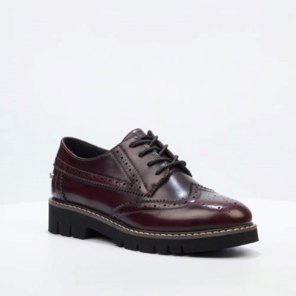 Miss Black Oxford 1 Loafer - Wine - Image 2