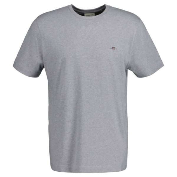 Gant Regular Shield Crew Neck Short Sleeve Grey