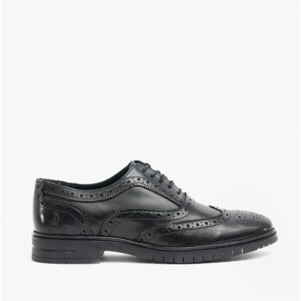 Hush Puppies Santiago Brogue Leather Black Shoes