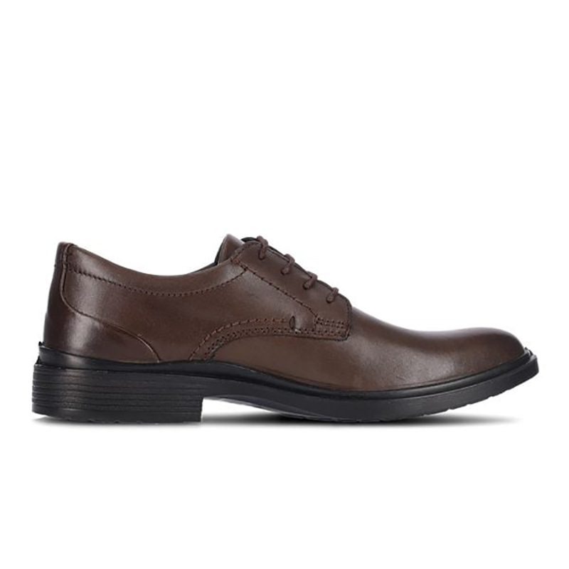 Hush Puppies Victor Plain Toe Lace Up Dark Tan