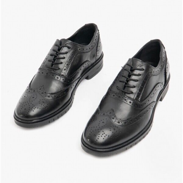 Hush Puppies Santiago Brogue Leather Black Shoes - Image 4