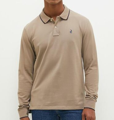 Polo Long Sleeve Essential Golfer Pique Taupe