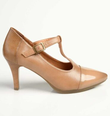 Hush Puppies Phoenix Court Heel - Dark Beige