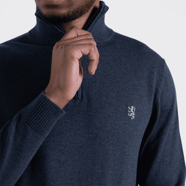 Pringle Ben 1/4 Zip Knitwear Navy - Image 3