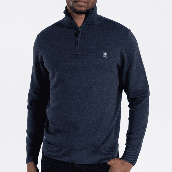 Pringle Ben 1/4 Zip Knitwear Navy