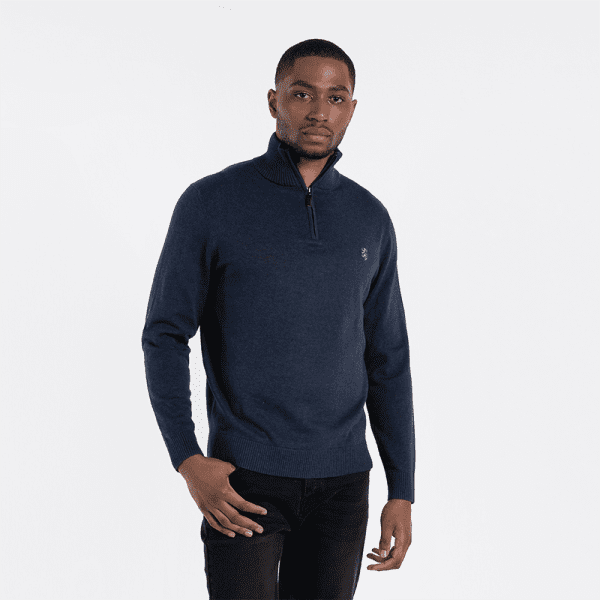 Pringle Ben 1/4 Zip Knitwear Navy - Image 2