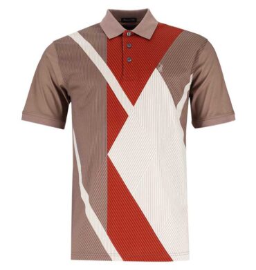 Polo Short Sleeve DM Abstract Printed Golfer Orange