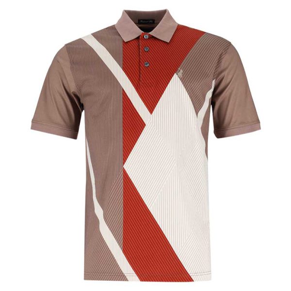 Polo Short Sleeve DM Abstract Printed Golfer Orange