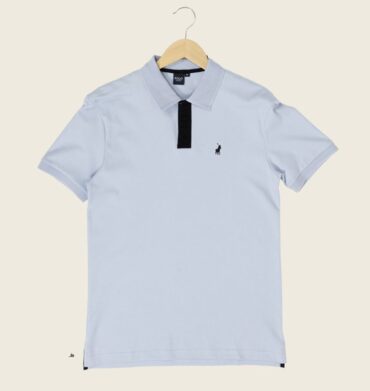 Polo Short Sleeve Logo Packet Golfer Sky Blue