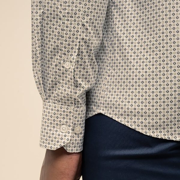 Polo Long Sleeve Geo Printed Shirt Fatigue - Image 4