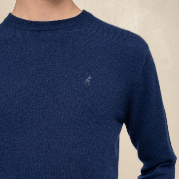 Polo Long Sleeve Crew Cashmere Knitwear Navy - Image 2