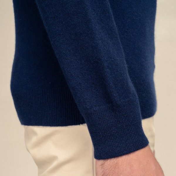 Polo Long Sleeve Crew Cashmere Knitwear Navy - Image 4