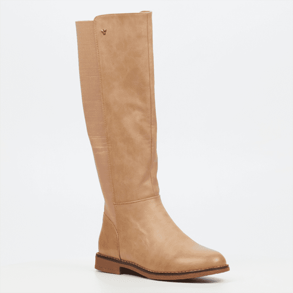 Butterfly Celeste 3 High Leather Boot - Beige - Image 2