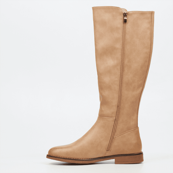 Butterfly Celeste 3 High Leather Boot - Beige - Image 3