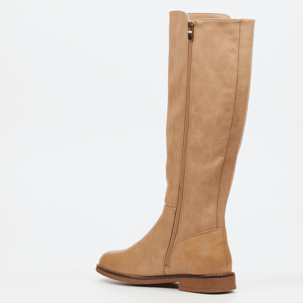 Butterfly Celeste 3 High Leather Boot - Beige - Image 4