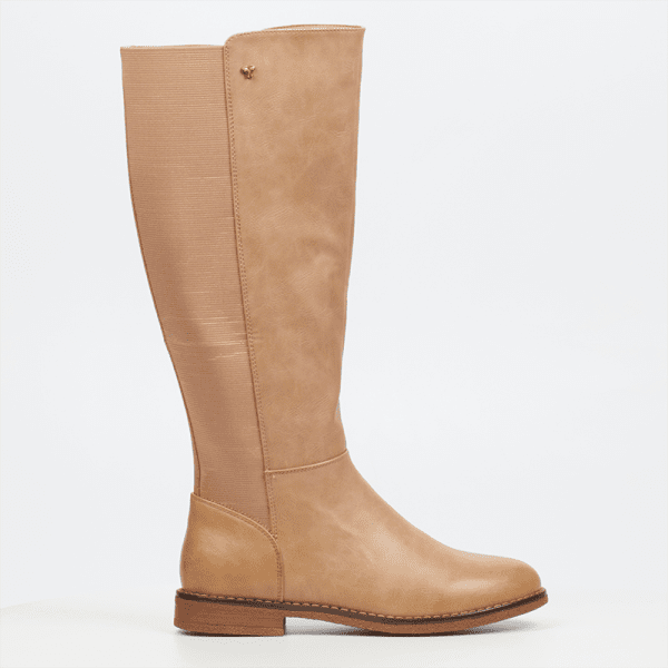 Butterfly Celeste 3 High Leather Boot - Beige