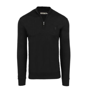 Pringle Leonard 1/4 Zip Merino Knitwear BLK