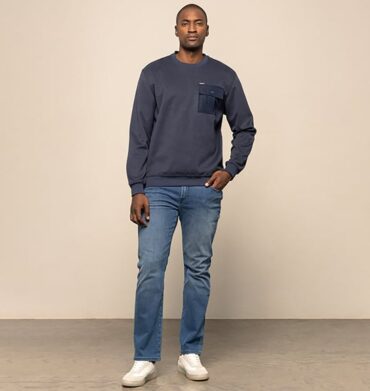 Polo Long Sleeve Crew Pocket Sweater Navy