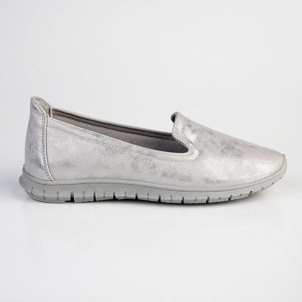 Hush Puppies Nan Slip on Shimmer Loafer - Silver