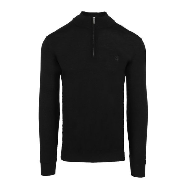 Pringle Leonard 1/4 Zip Merino Knitwear BLK - Image 2