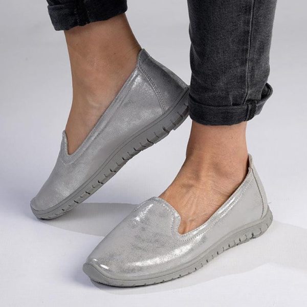 Hush Puppies Nan Slip on Shimmer Loafer - Silver - Image 4