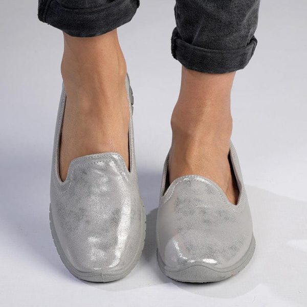 Hush Puppies Nan Slip on Shimmer Loafer - Silver - Image 5