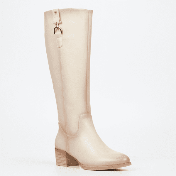 Butterfly Tacoma 1 High Leather Boot - Bone - Image 2