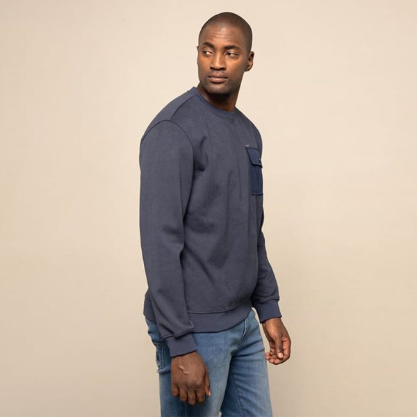 Polo Long Sleeve Crew Pocket Sweater Navy - Image 4