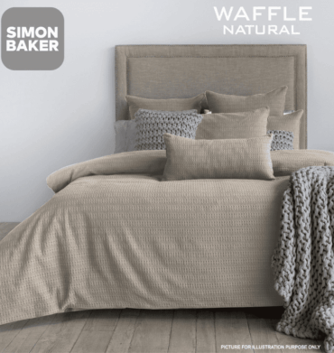 Simon Baker Waffle Cotton Duvet Cover Set Natural