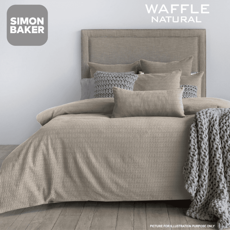 Simon Baker Waffle Cotton Duvet Cover Set Natural