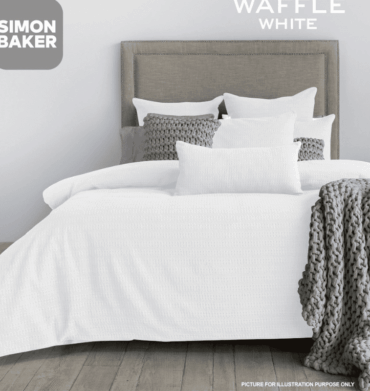 Simon Baker Waffle Cotton Duvet Cover Set White