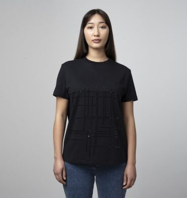 Polo Alexis SS Sequin T-Shirt Black