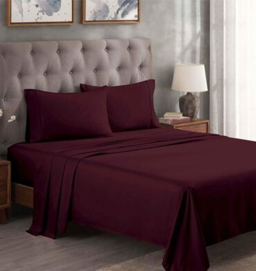 Simon Baker Flat Sheet - Burgundy