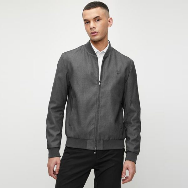 Polo Slim Fit Bomber Jacket - Grey - Image 3