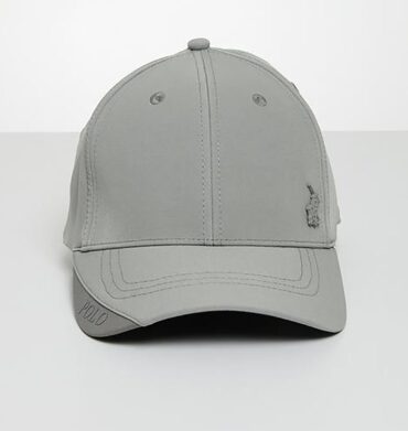 Polo 6 Panel Metal Pony Fitted Peak - Light Grey