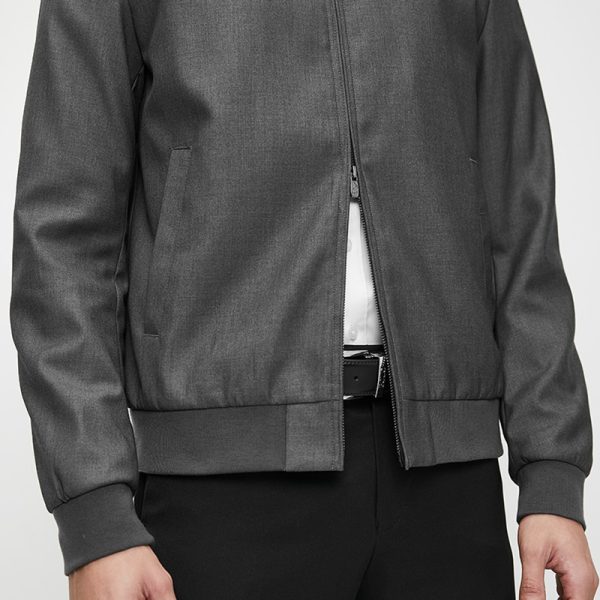 Polo Slim Fit Bomber Jacket - Grey - Image 2