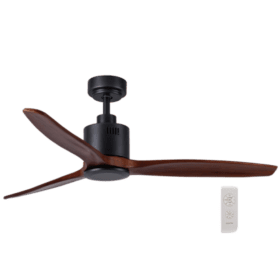 Bright Star Black Wood Ceiling Fan FCF045, featuring 3 Wood Blades, Perfect for South African Homes