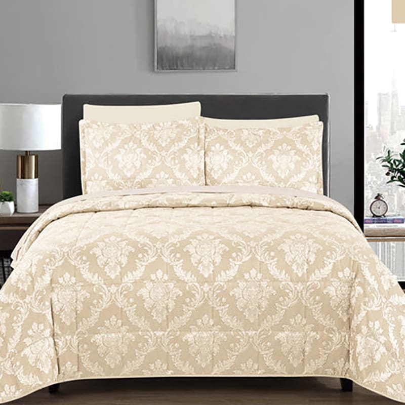 Luxury Brisbane Jacquard Comforter - Natural