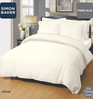 Simon Baker 200TC Percale Duvet Cover - Cream