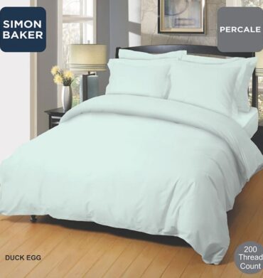 Simon Baker 200TC Percale Duvet Cover - D/Egg