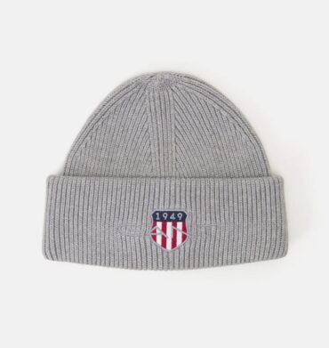 Gant Sheild Cotton Beanie Grey