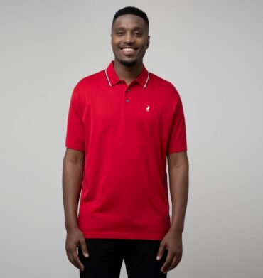 Polo Men's Tipped Short Sleeve Golfer Red
