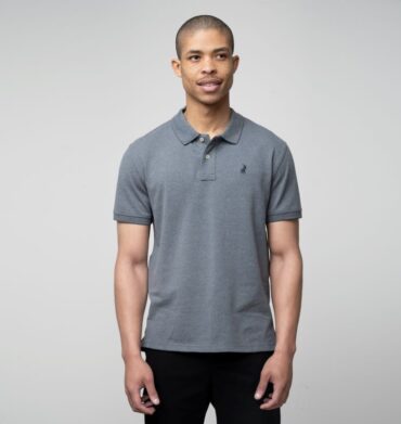 Polo Men's Stretch Pique Short Sleeve Grey Golfer