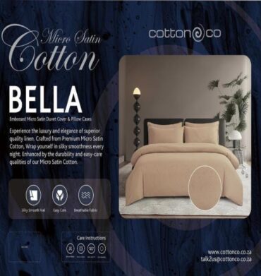 Cotton Co Bella Micro Satin Duvet Cover-Stone