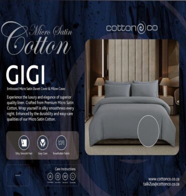Cotton Co Gigi Micro Satin Duvet Cover-Grey