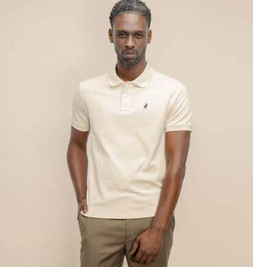 Polo Men's Pique Short Sleeve Golfer Off White